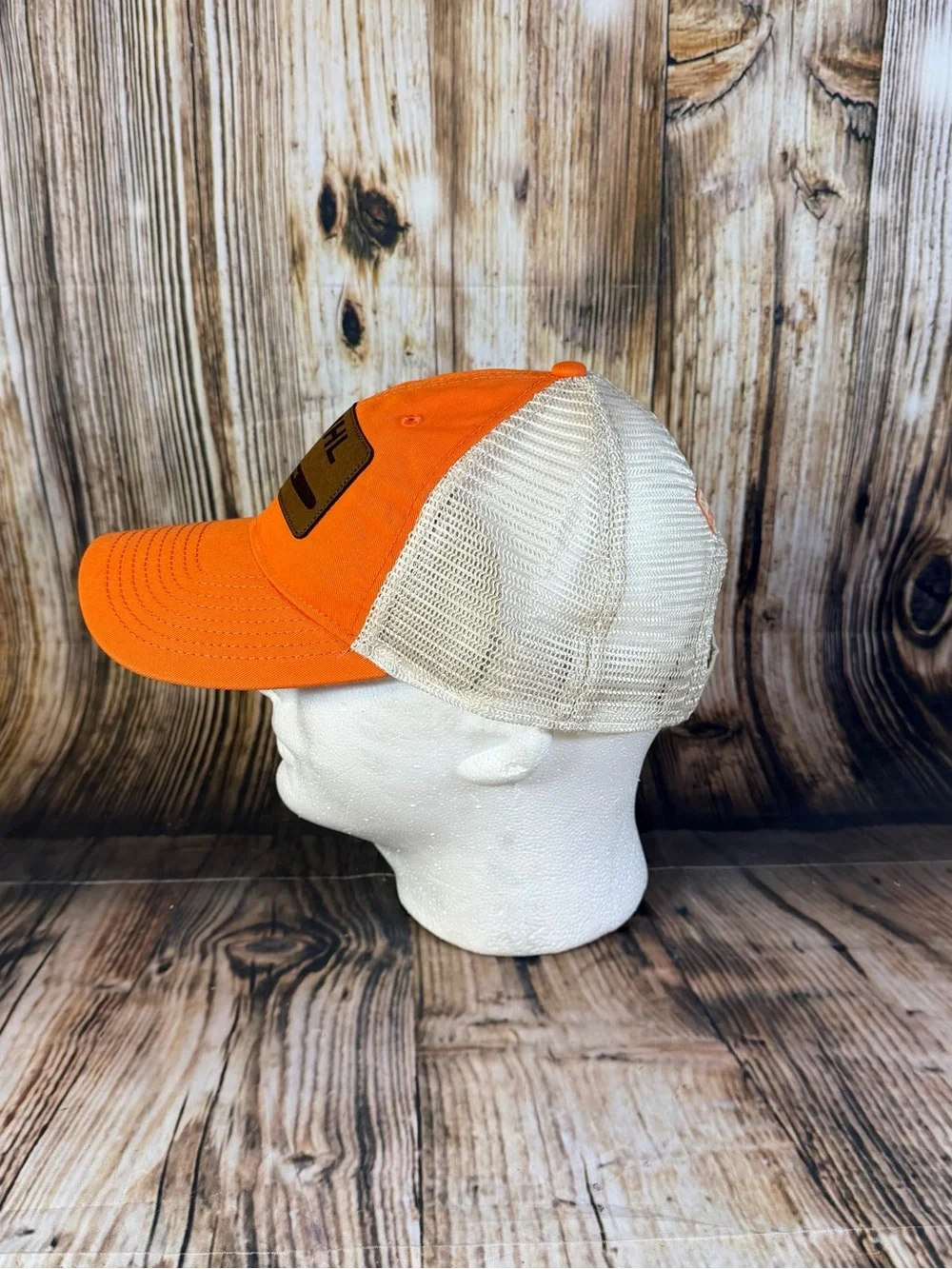 New STIHL Chainsaw Patch Strapback Adjustable Hat Mesh Trucker Orange White Cap